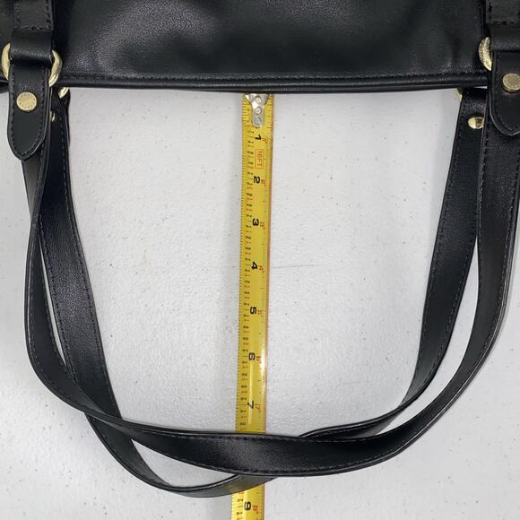 KATE LANDRY Black Faux Leather Large Shoulder Bag Tote Purse Handbag NEW NWT - Picture 11 of 11